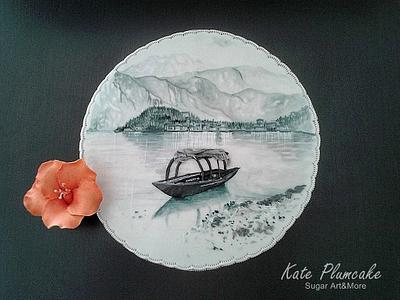 Bellagio, Lake Como free hand painted - Cake by Kate Plumcake
