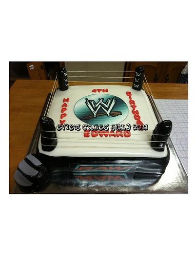 Wrestling Ring - Cake by BlueFairyConfections