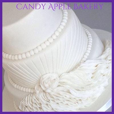 Ruffles and pleats wedding cake - Cake by Candy Apple Bakery