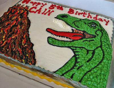 T-Rex cake in all buttercream - Cake by Nancys Fancys Cakes & Catering (Nancy Goolsby)