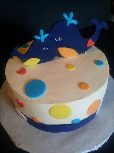 Momma and Baby Whales - Cake by Carrie