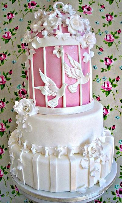 Love Birds Wedding Cake - Cake by sarahf
