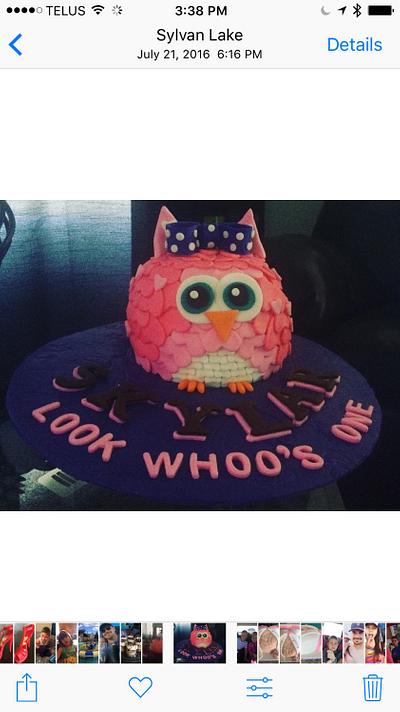 Owl Cake, Look Whoo's One - Cake by For Heaven's Cakes by Julie 