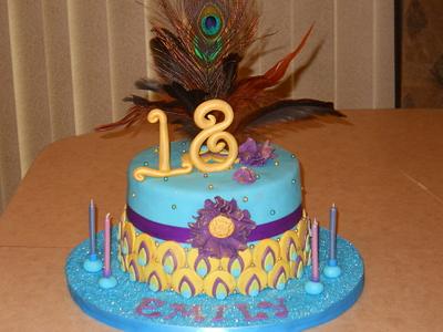 18th peacock cake - Cake by emmalousmom