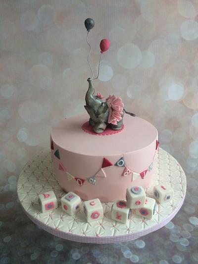 Baby Elephant Christening Cake - Cake by Alanscakestocraft