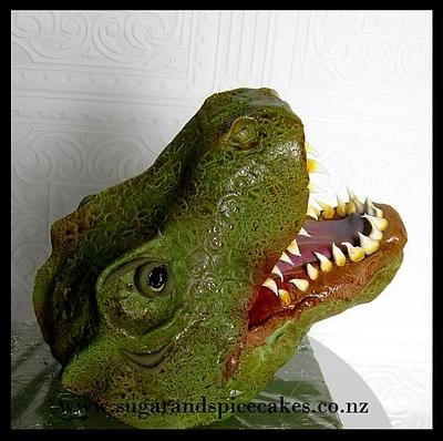 Roarrrr!!! T-Rex head cake topper - Cake by Mel_SugarandSpiceCakes