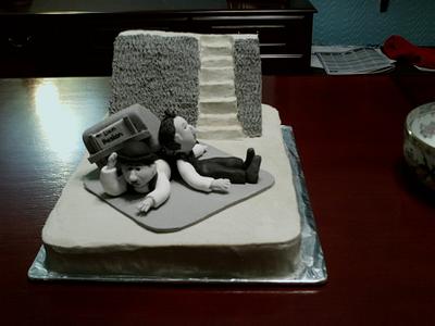 Laurel and Hardy Monochrome - Cake by VivaVCakes