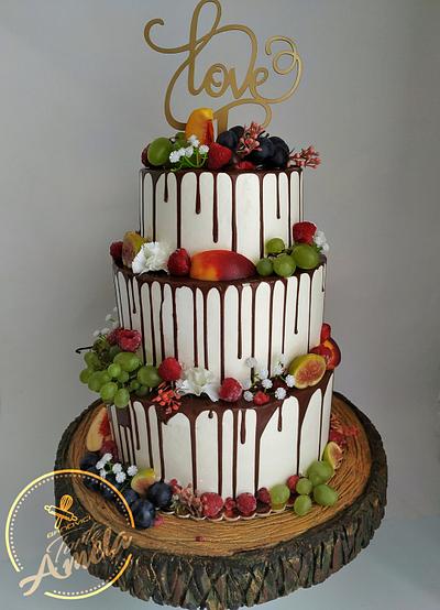 Fruit drip wedding cake - Cake by Torte Amela