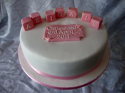 Christening Cake with Alpha Blocks - Cake by Floriana Reynolds