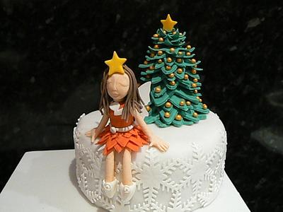 Red Christmas fairy - Cake by vanillasugar