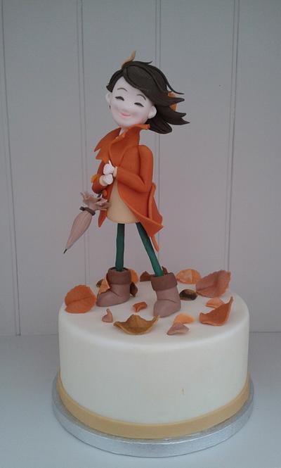 Autumn is Here leaves and wind - Cake by Laras Theme Cakes
