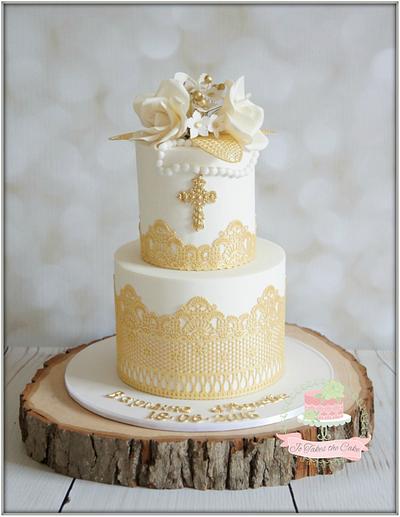 White Gold Baptism - Cake by Jo Finlayson (Jo Takes the Cake)