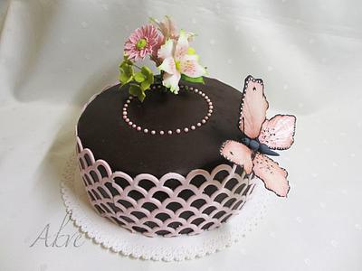 Chocolate and butterfly - Cake by akve