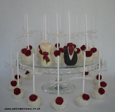 Mulberry & Ivory Cake Pop Wedding Favours - Cake by welcometreats