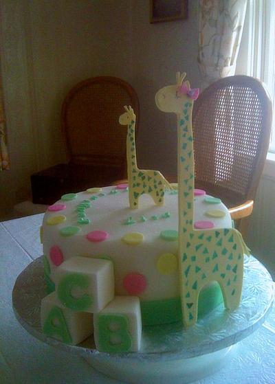 Giraffe shower cake - Cake by Joyful Cakes