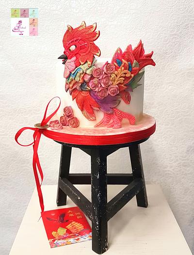 Year of the rooster; a bakerswood collaboration - Cake by Judith-JEtaarten