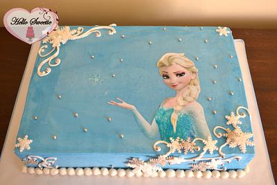 Elsa in swirling snowflakes - Cake by Hello Sweetie Cakes by Margaret Camp