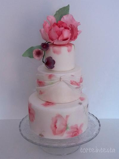 rose peony cake - Cake by Torteintesta di Silvia Riboldi