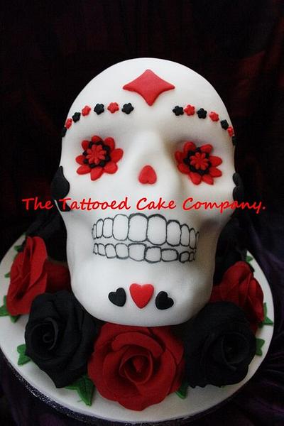 Skull cake for a biker - Cake by TattooedCake