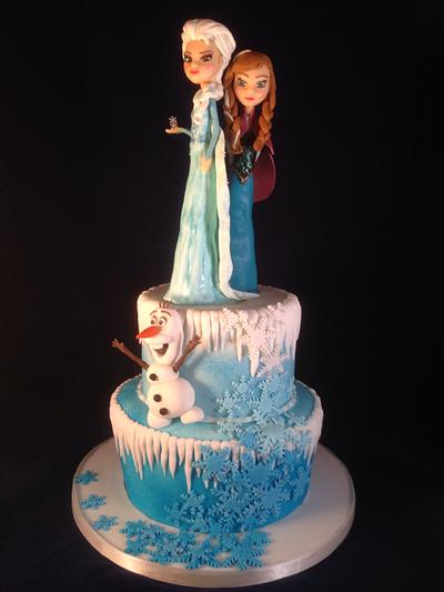Frozen cake with Anna and Elsa made from modelling chocolate - Cake by For the love of cake (Laylah Moore)