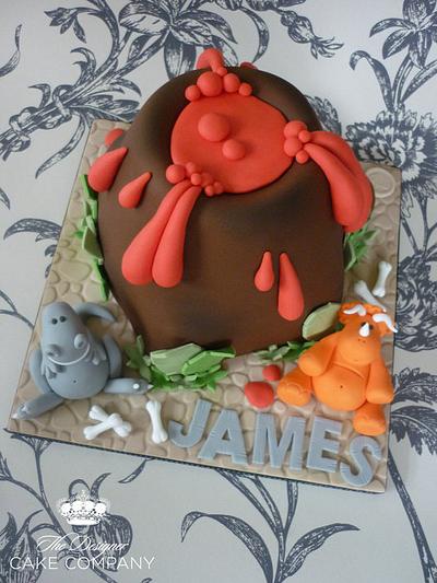 Volcano & dinosaur birthday cake - Cake by Isabelle Bambridge