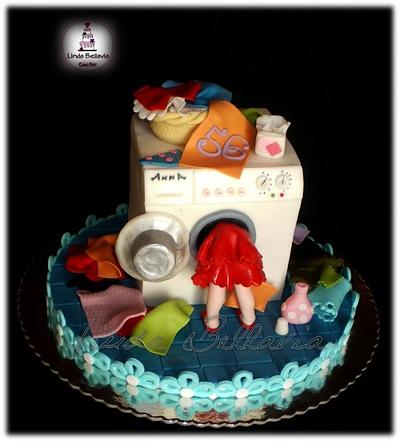 washing machine cake (debbie brown inspiration) - Cake by Linda Bellavia Cake Art