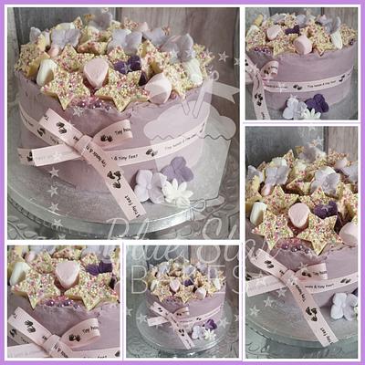 Welcome Baby Girl Cake - Cake by Shelley BlueStarBakes