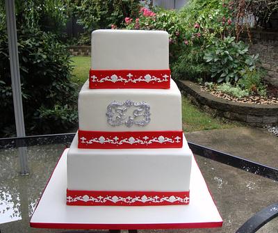 White and red wedding cake - Cake by Zohreh