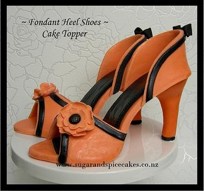 Fondant Gumpaste Heel Shoes Cake Topper - edible - Cake by Mel_SugarandSpiceCakes