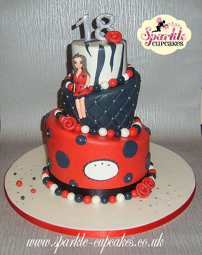 Glam 18th Topsy Turvy Cake - Cake by Sparkle Cupcakes