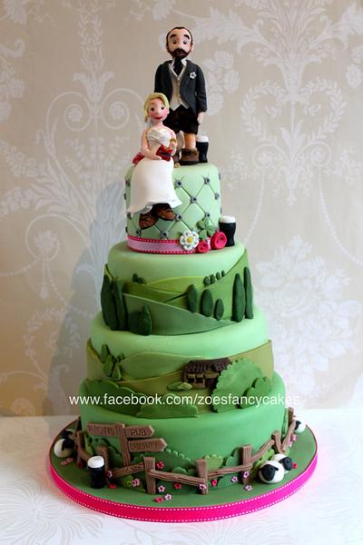 Yorkshire Dales themed wedding cake for crisp and beer loving walkers  - Cake by Zoe's Fancy Cakes