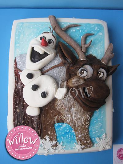 Olaf and Sven, "Frozen" cake - Cake by Willow cake decorations