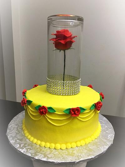 Beauty and the Beast Rose  - Cake by Tiffany Crawford