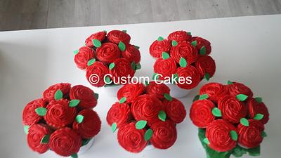 Red Cupcake Bouquets - Cake by Custom Cakes