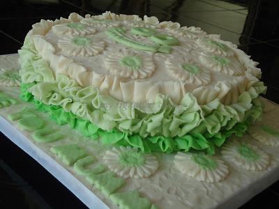 ruffled birthday cake. - Cake by MySignatureCakes