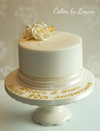 50th Golden Anniversary Cake - Cake by Louise Jackson Cake Design