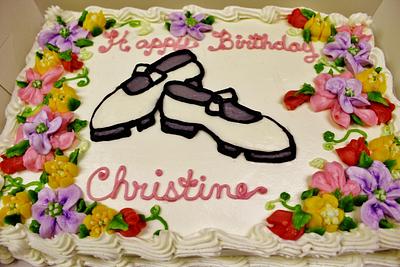 Clogging shoe cake with buttercream flowers - Cake by Nancys Fancys Cakes & Catering (Nancy Goolsby)
