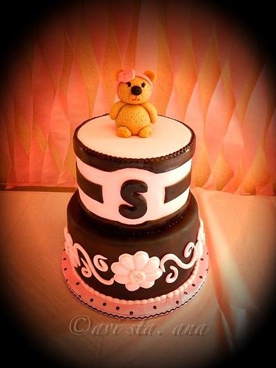 Pink and Brown Baby Shower Cake - Cake by ALotofSugar