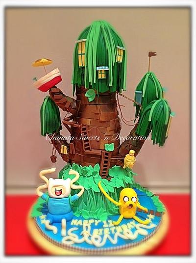 The Adventure of Finn 'n Jake Tree House Birthday cake - Cake by Chanatasweets