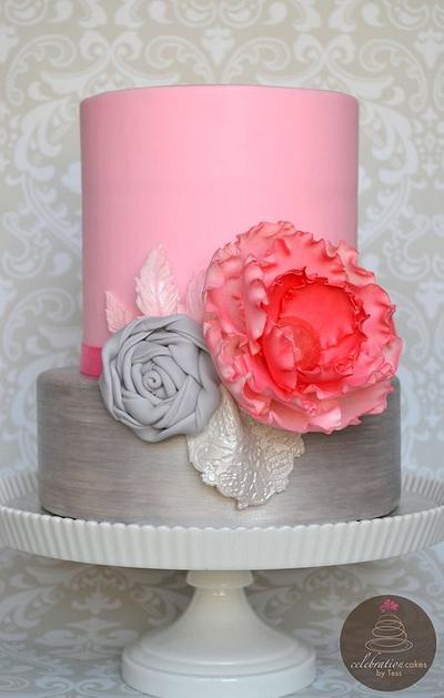 Shades of Pinks and Greys - Cake by Maria