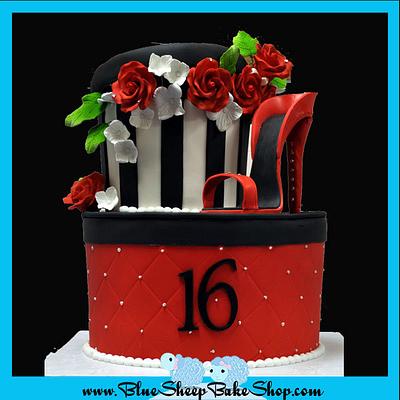 Sweet 16 hat box inspired birthday cake - Cake by Karin Giamella