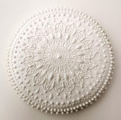 White Mandala Cookie - Cake by Anna Sweet Design