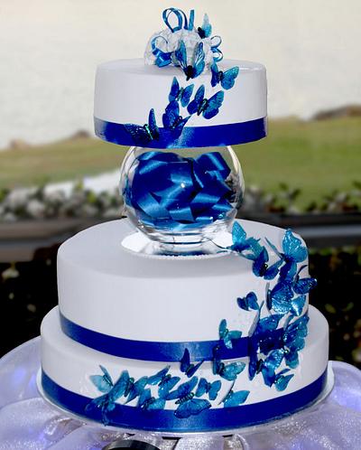 Blue butterflies wedding cake - Cake by ozgirl39