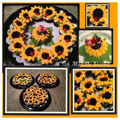 sunflower and lady bug cupcakes - Cake by Oh My Cake Designs