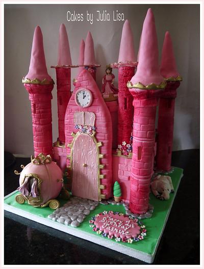 Pink Princess Castle Cake - Cake by Cakes by Julia Lisa