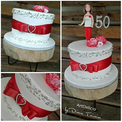 Bolo Senhora - 50th Birthday - Cake by Unique Cake's Boutique