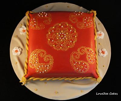 Henna Pillow Cake  - Cake by LoveZeeCakes