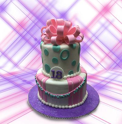 Pink Bow Cake - Cake by MsTreatz