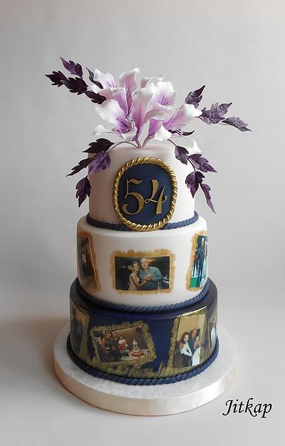 Birthday cake with eddible photo and Bauhinia - Cake by Jitkap