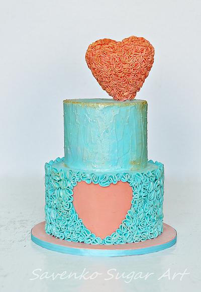 Ruffle heart - Cake by Savenko Sugar Art